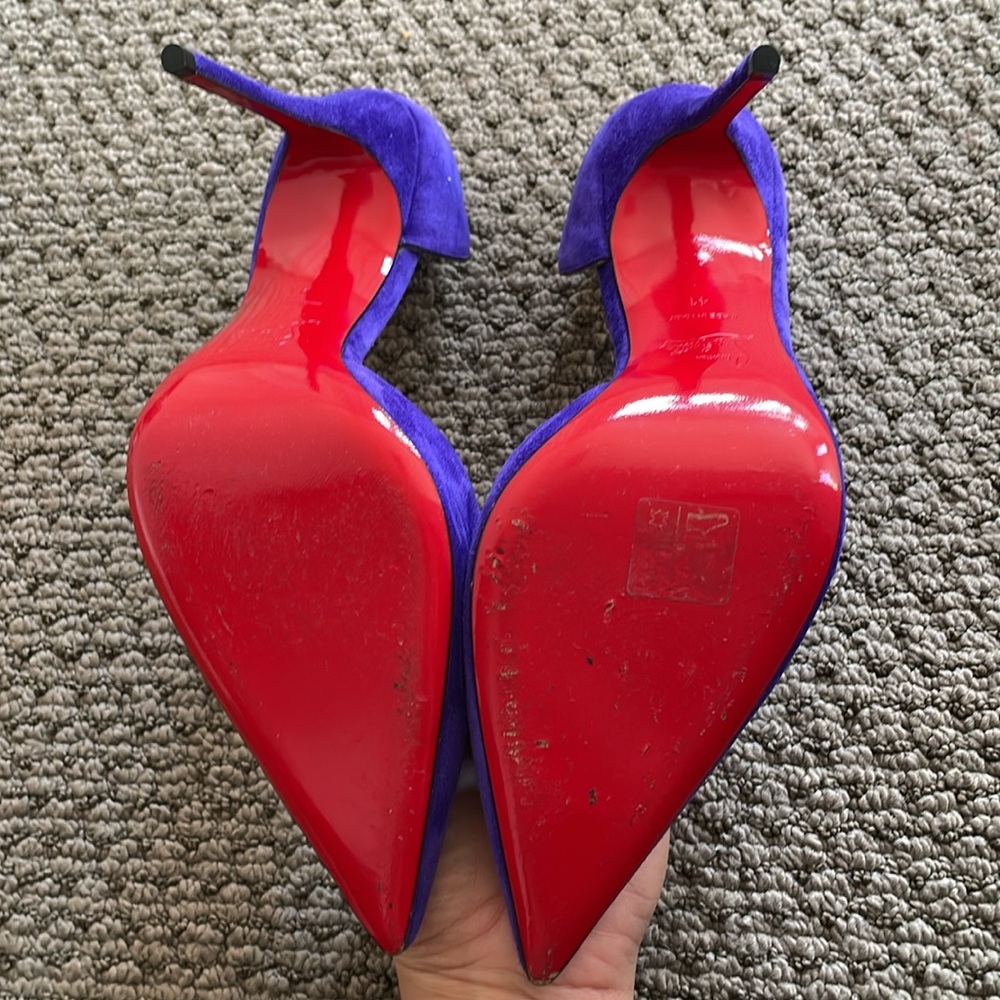 Christian Louboutin Iriza Velour in Purple Pop - Picture 7 of 9